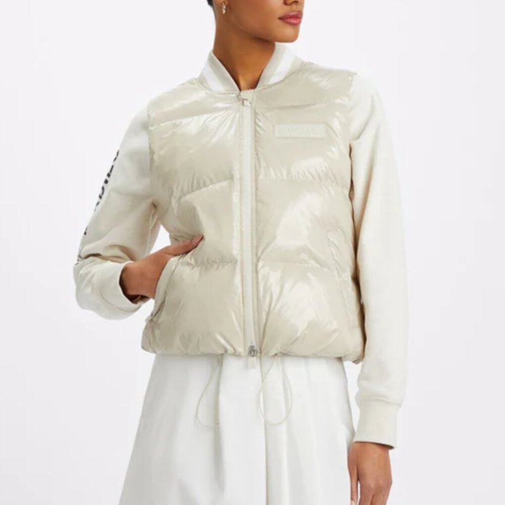 NWT G/FORE Circle G’s Coated Nylon Puffer Vest in Stone